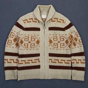 Vintage Pendleton Cardigan Sweater Mens XL Cowichan Aztec Big Lebowski Dude